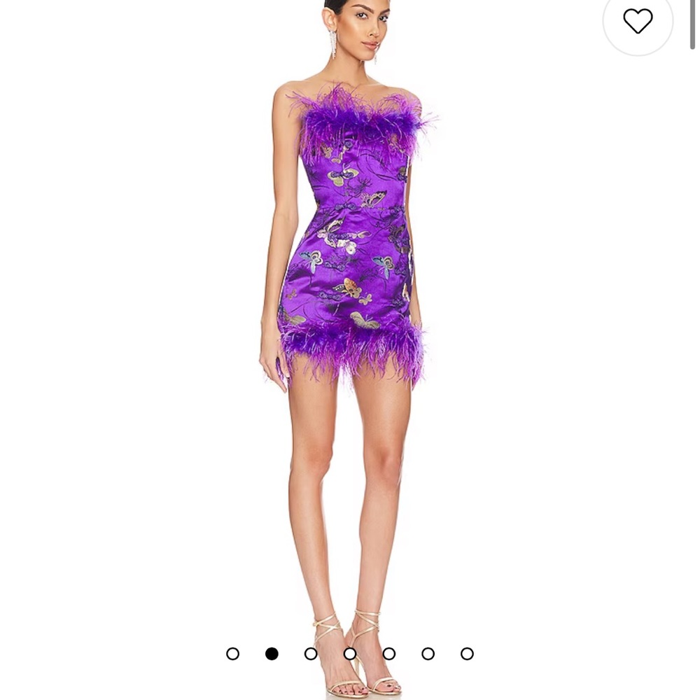 Sau Lee Jayde Feather Dress in Purple